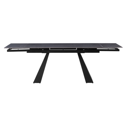 Masă dining extensibilă, grafit/neagră, 160-240,5x90 cm, SALAL