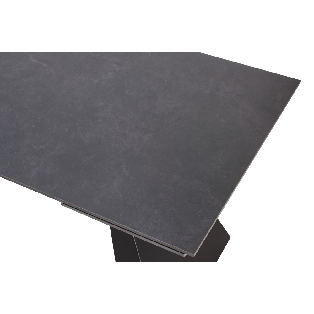 Masă dining extensibilă, grafit/neagră, 160-240,5x90 cm, SALAL