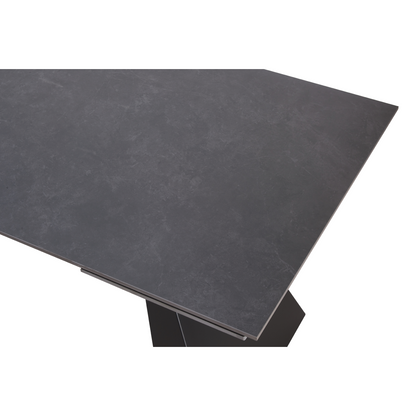 Masă dining extensibilă, grafit/neagră, 160-240,5x90 cm, SALAL