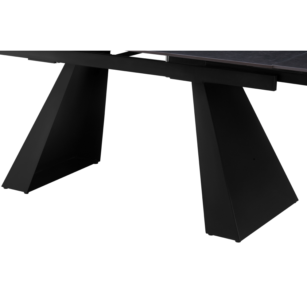Masă dining extensibilă, grafit/neagră, 160-240,5x90 cm, SALAL