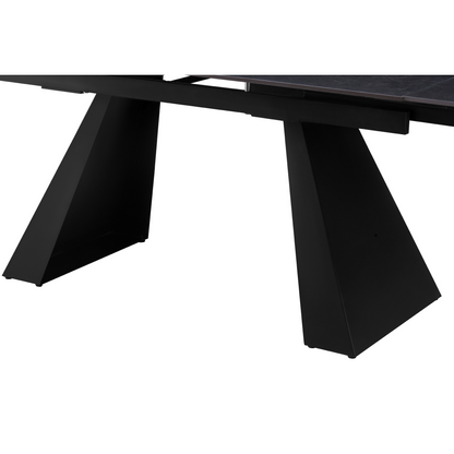 Masă dining extensibilă, grafit/neagră, 160-240,5x90 cm, SALAL