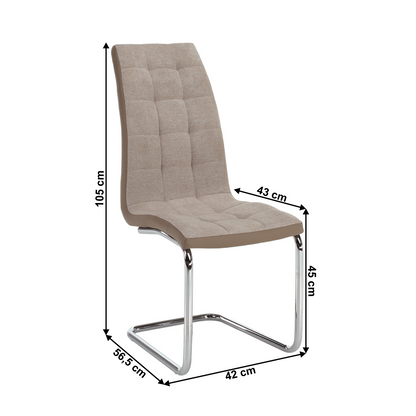 Scaun dining, bej/crom, SALOMA NEW