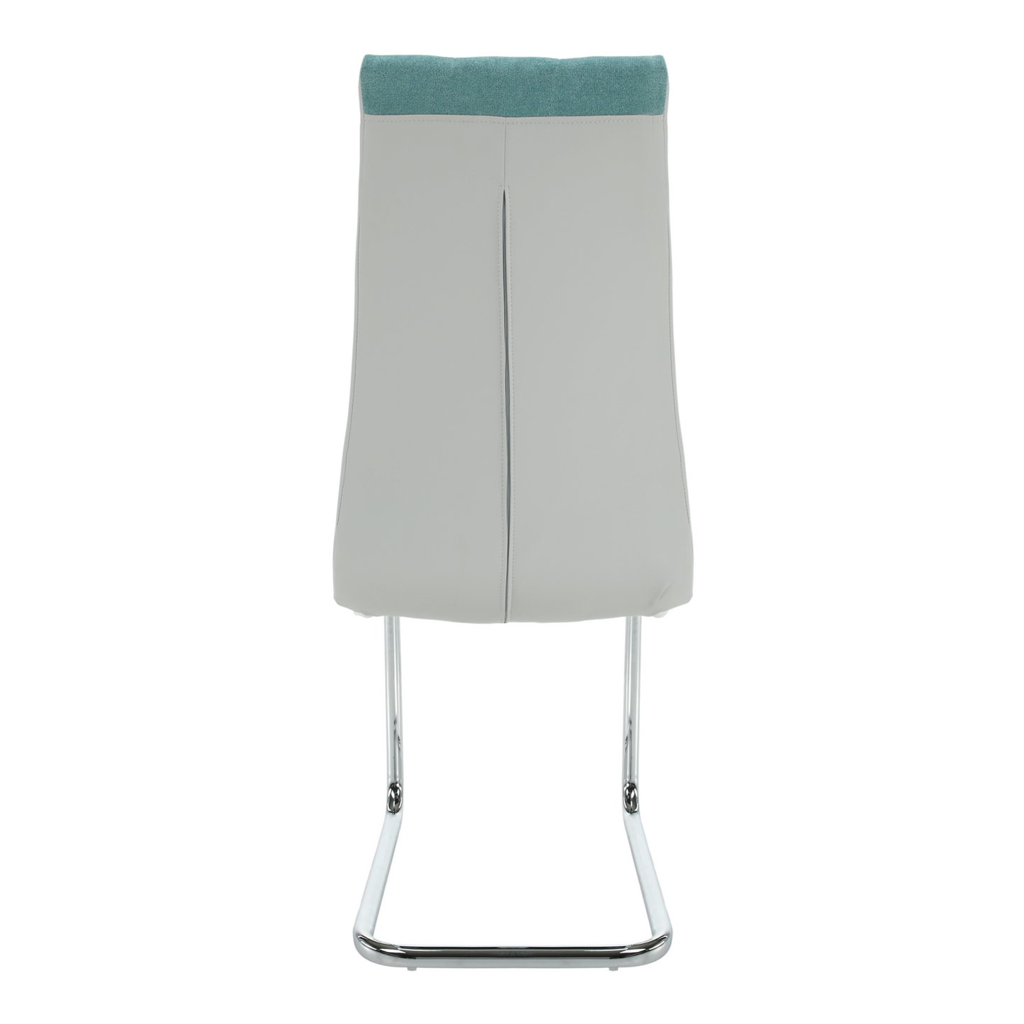 Scaun bucătărie, material textil mentol/piele ecologică gri/crom, SALOMA NEW