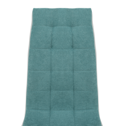 Scaun bucătărie, material textil mentol/piele ecologică gri/crom, SALOMA NEW
