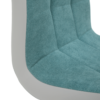 Scaun bucătărie, material textil mentol/piele ecologică gri/crom, SALOMA NEW