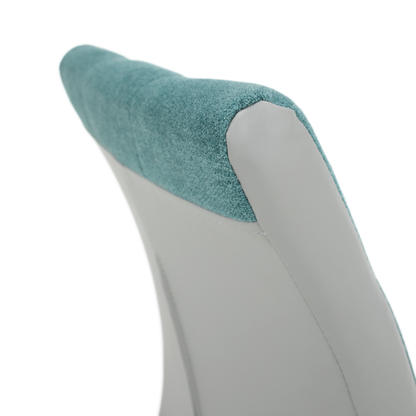 Scaun bucătărie, material textil mentol/piele ecologică gri/crom, SALOMA NEW