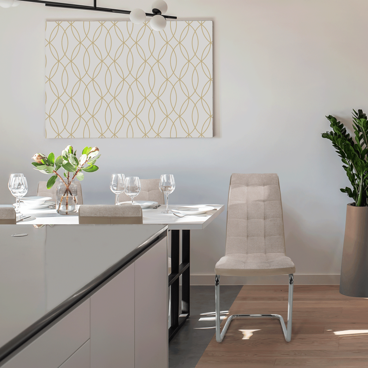 Scaun dining, bej/crom, SALOMA NEW