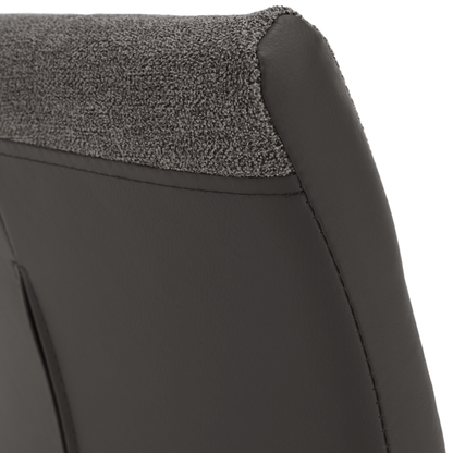 Scaun bucătărie, material textil gri deschis/piele ecologică gri/crom, SALOMA NEW