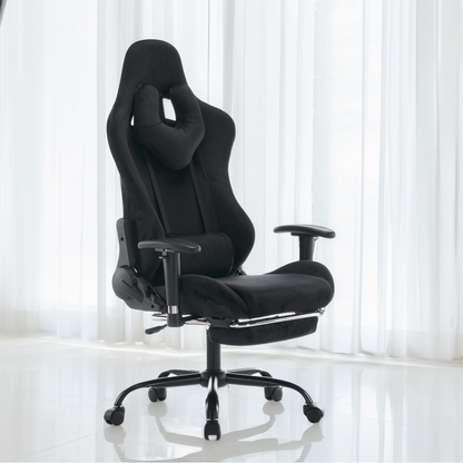 Scaun de birou/gaming, negru, ţesătură Velvet, SALOP