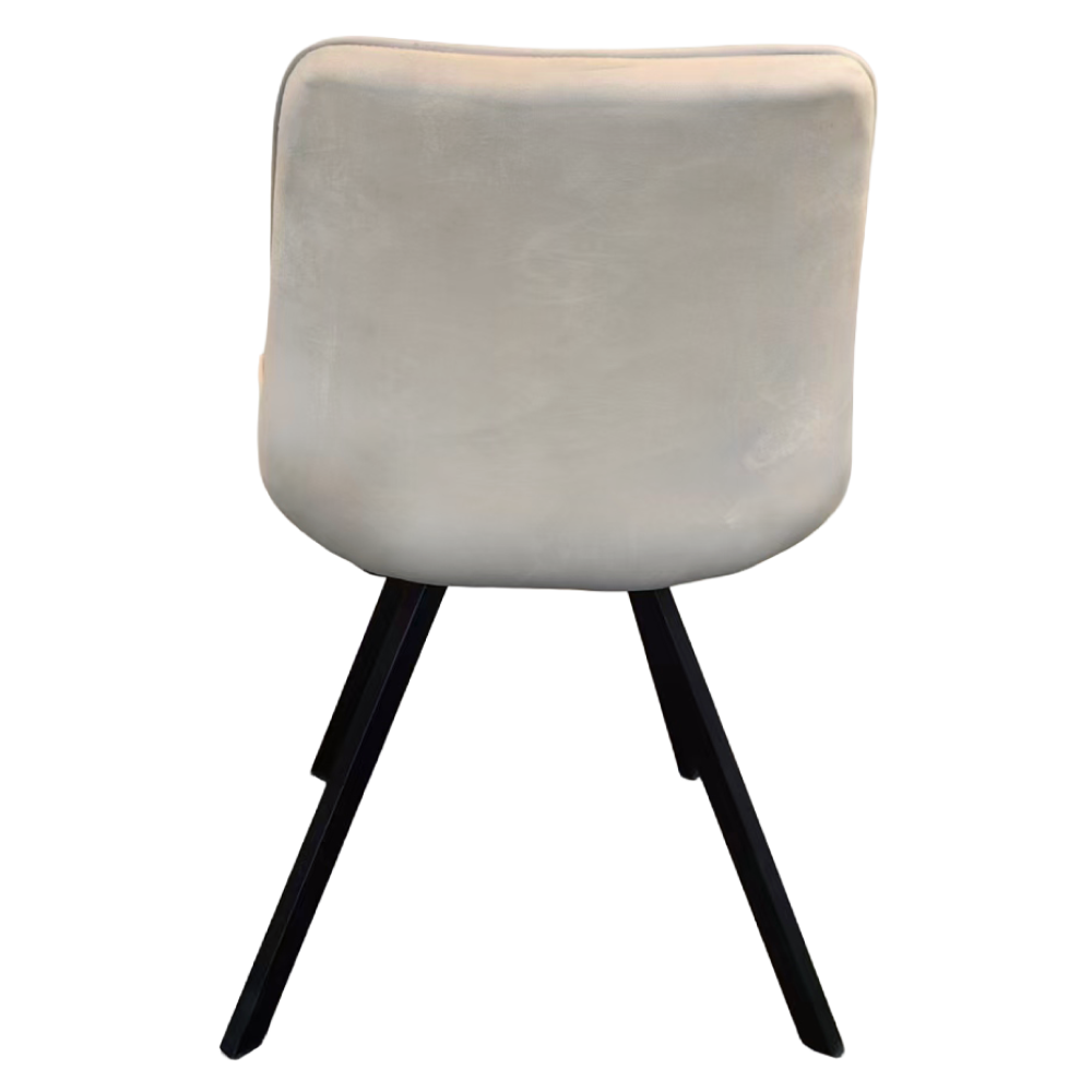 Scaun de sufragerie, ţesătură Velvet bej/negru, SAMIRA