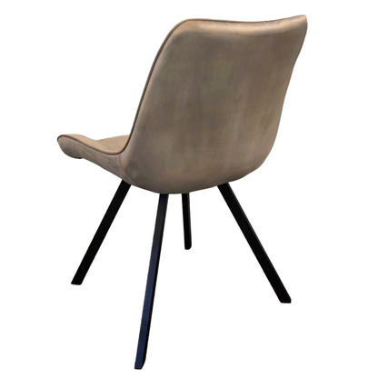 Scaun de luat masa, ţesătură Velvet gri-maro Taupe/negru, SAMIRA