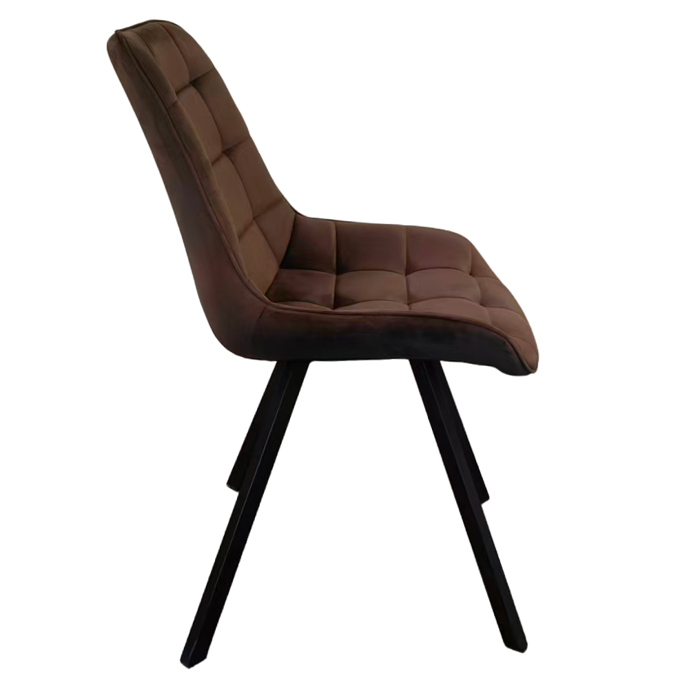 Scaun de sufragerie, ţesătură Velvet maro închis/negru, SAMIRA