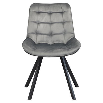 Scaun de sufragerie, ţesătură Velvet gri închis/negru, SAMIRA
