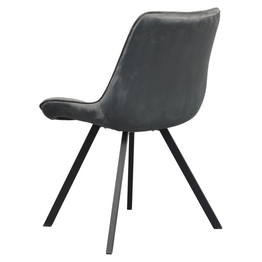 Scaun de sufragerie, ţesătură Velvet gri închis/negru, SAMIRA