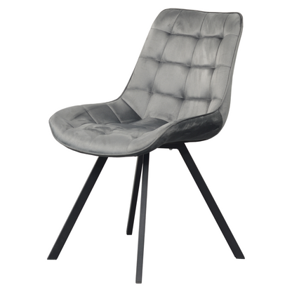 Scaun de sufragerie, ţesătură Velvet gri închis/negru, SAMIRA