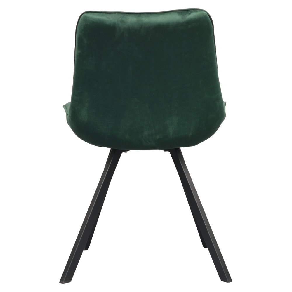 Scaun de luat masa, ţesătură Velvet verde închis/negru, SAMIRA
