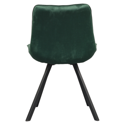 Scaun de luat masa, ţesătură Velvet verde închis/negru, SAMIRA