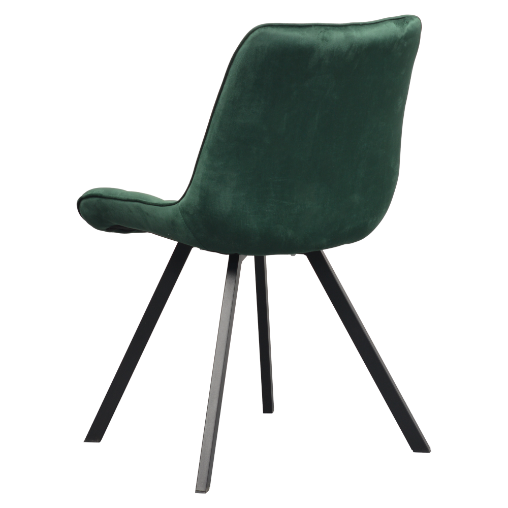 Scaun de luat masa, ţesătură Velvet verde închis/negru, SAMIRA