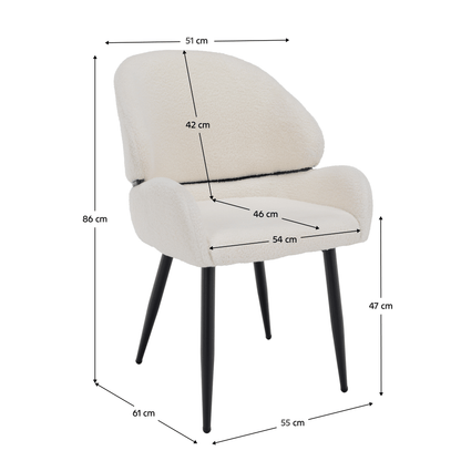 Scaun de sufragerie, alb/negru, SANAKO TYP 1
