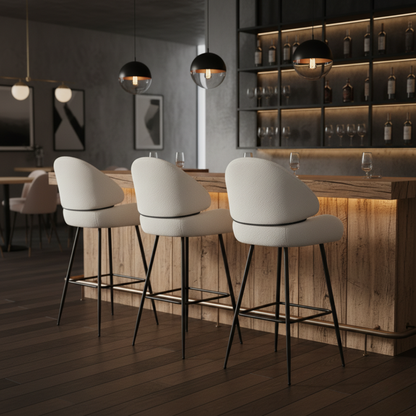 Scaun de bar, alb/negru, SANAKO TYP 2