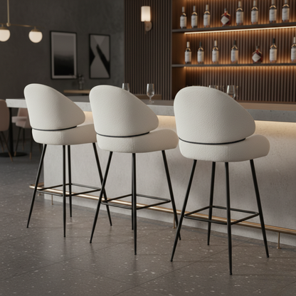 Scaun de bar, alb/negru, SANAKO TYP 2