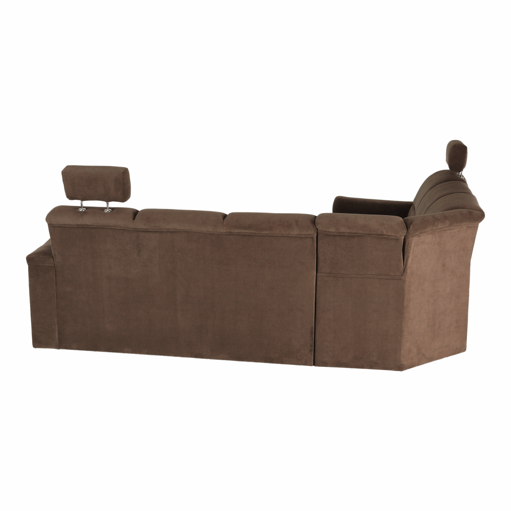 Colţar extensibil, textil maro, stânga, SANTIAGO