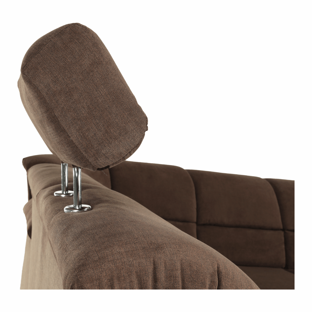 Colţar extensibil, textil maro, stânga, SANTIAGO