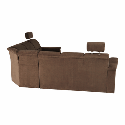 Colţar extensibil, textil maro, dreapta,, SANTIAGO