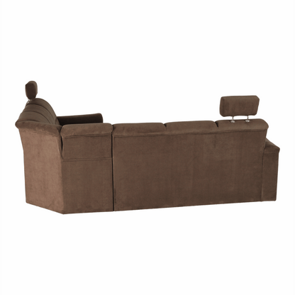 Colţar extensibil, textil maro, dreapta,, SANTIAGO