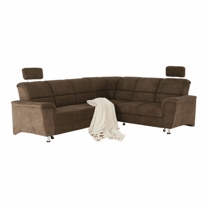 Colţar extensibil, textil maro, dreapta,, SANTIAGO