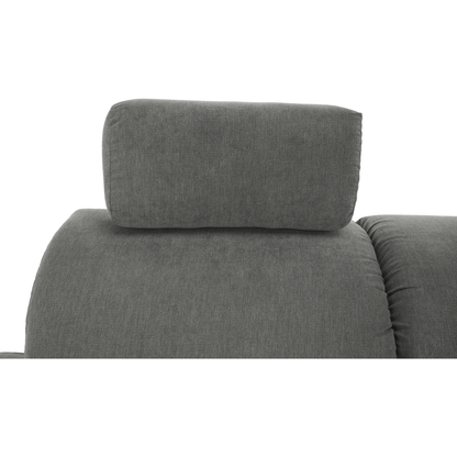 Colţar mic, piele ecologică alb/material textil gri, model dreapta, SANTIAGO COLŢAR MIC