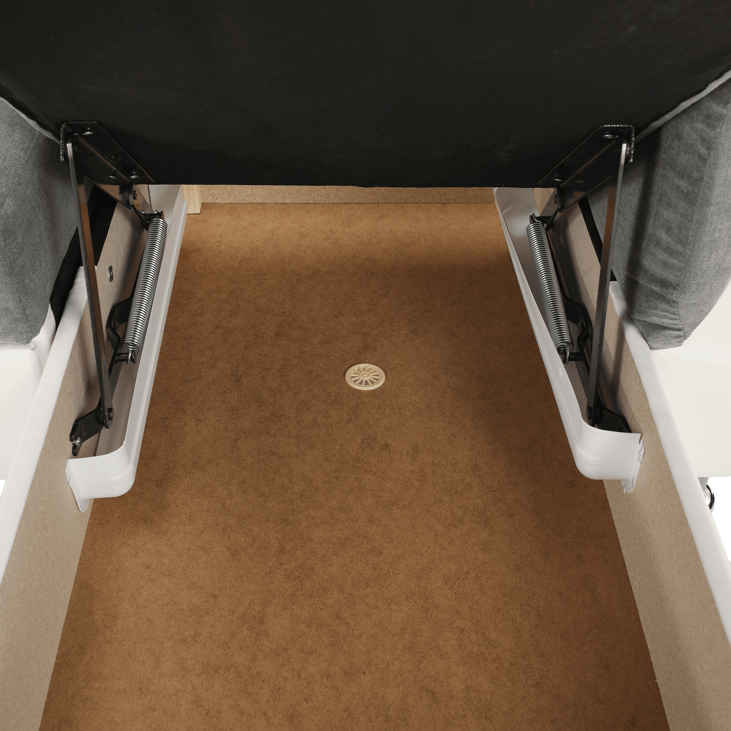 Colţar mic, piele ecologică alb/material textil gri, model dreapta, SANTIAGO COLŢAR MIC