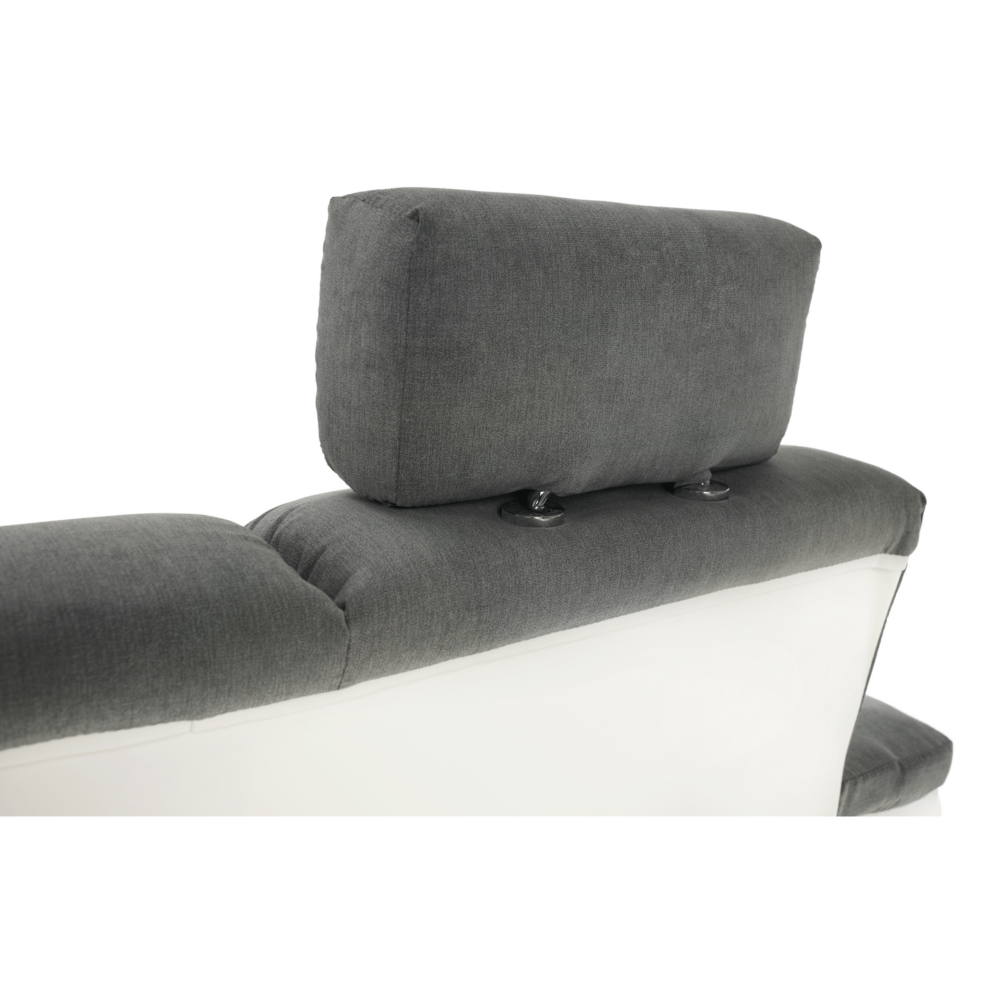 Colţar mic, piele ecologică alb/material textil gri, model dreapta, SANTIAGO COLŢAR MIC
