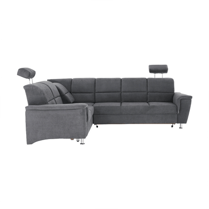 Colţar extensibil, material textil gri, model stânga, SANTIAGO