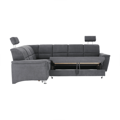 Colţar extensibil, material textil gri, model stânga, SANTIAGO