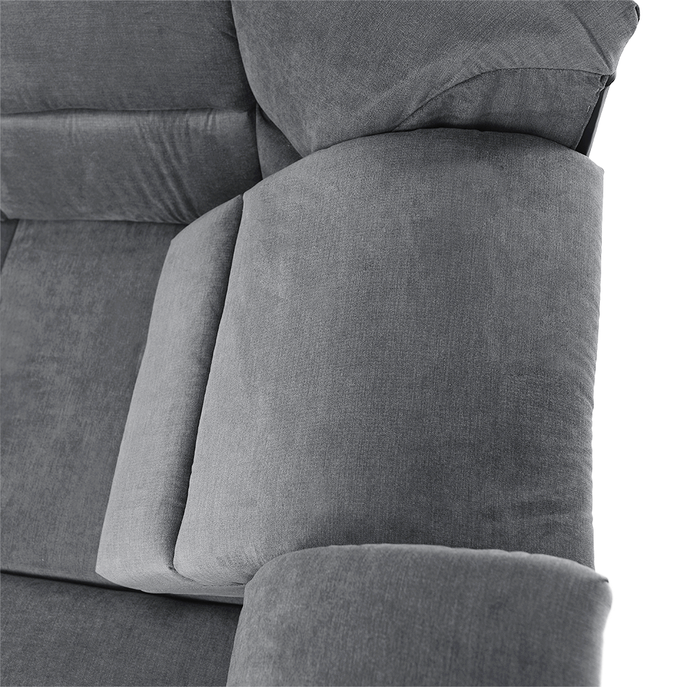 Colţar extensibil, material textil gri, model dreapta, SANTIAGO