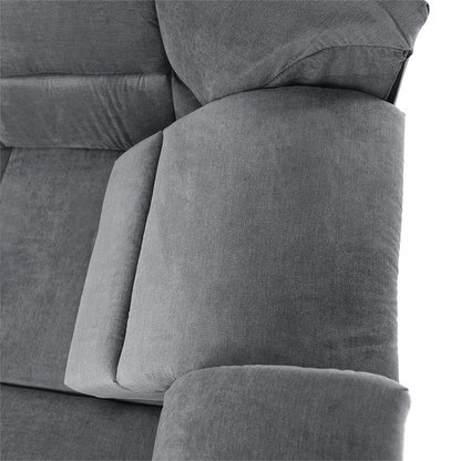 Colţar extensibil, material textil gri, model dreapta, SANTIAGO