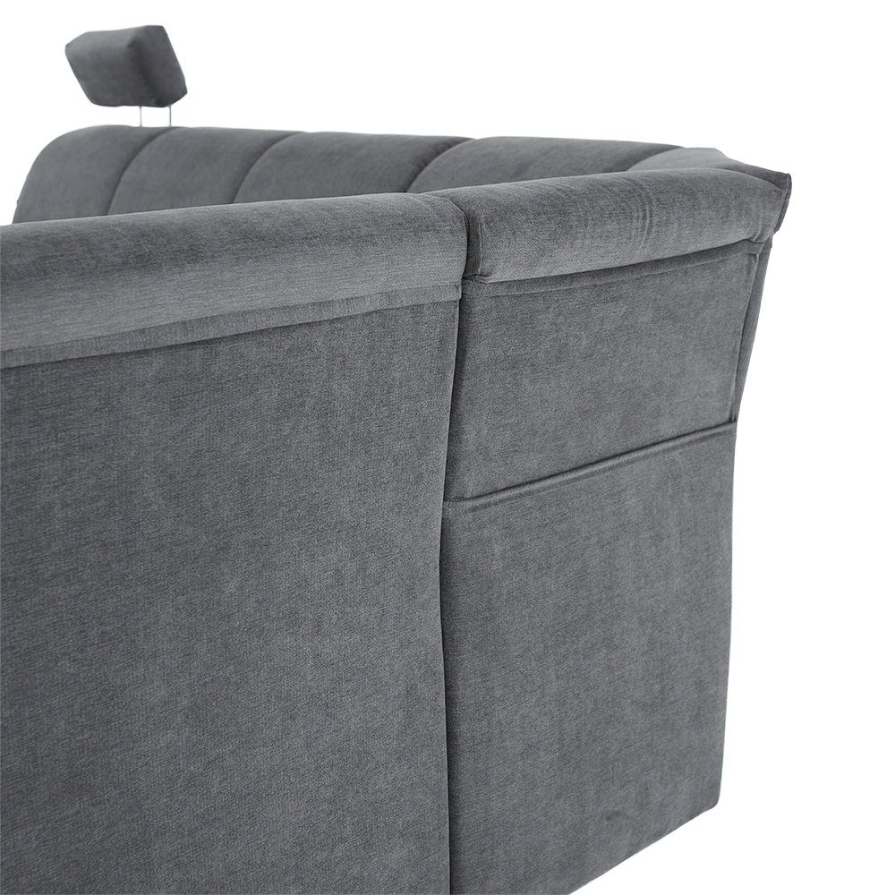 Colţar extensibil, material textil gri, model dreapta, SANTIAGO