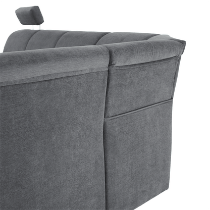 Colţar extensibil, material textil gri, model dreapta, SANTIAGO