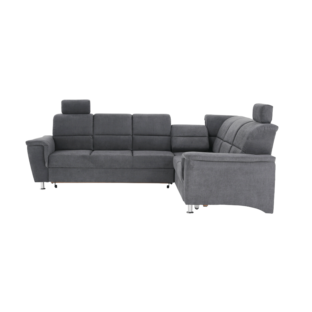 Colţar extensibil, material textil gri, model dreapta, SANTIAGO