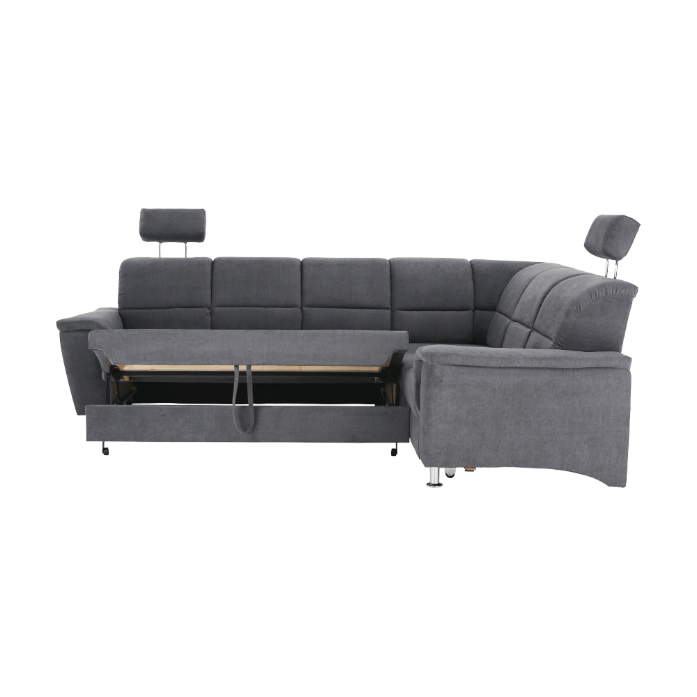 Colţar extensibil, material textil gri, model dreapta, SANTIAGO