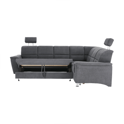 Colţar extensibil, material textil gri, model dreapta, SANTIAGO