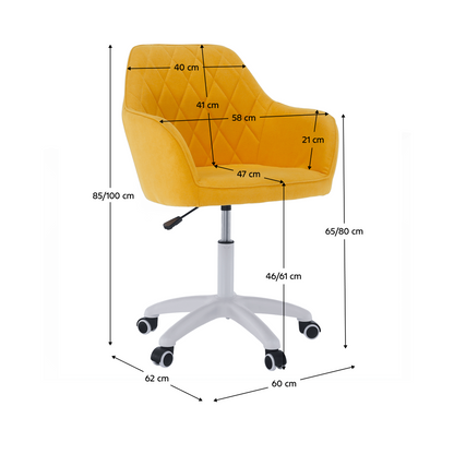 Scaun de birou, material galben/alb, SANTY