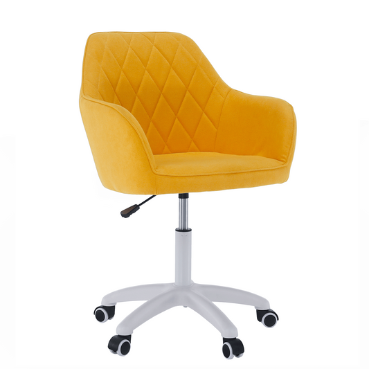 Scaun de birou, material galben/alb, SANTY