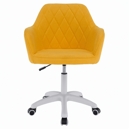 Scaun de birou, material galben/alb, SANTY