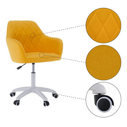 Scaun de birou, material galben/alb, SANTY