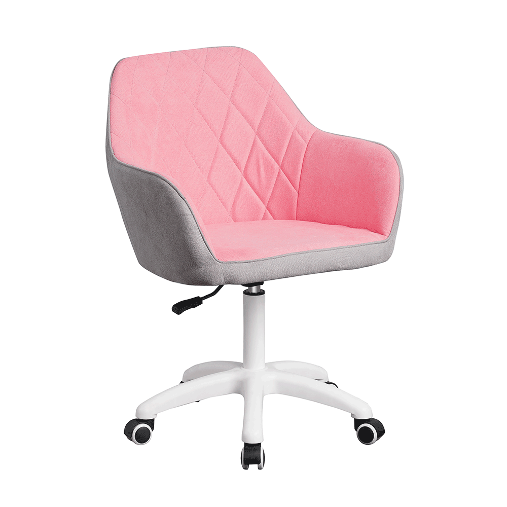 Scaun de birou, material roz/gri/alb, SANTY