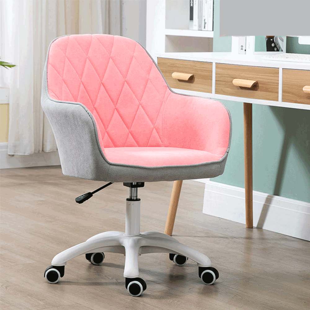 Scaun de birou, material roz/gri/alb, SANTY