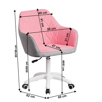 Scaun de birou, material roz/gri/alb, SANTY