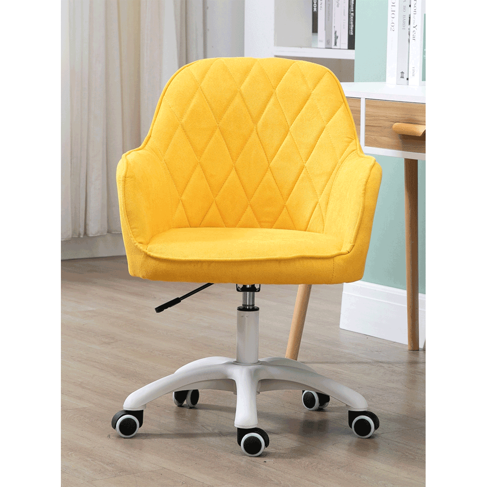 Scaun de birou, material galben/alb, SANTY